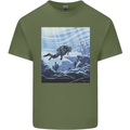 A Deep Sea Scuba Diver Diving Mens Cotton T-Shirt Tee Top Military Green