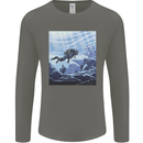 A Deep Sea Scuba Diver Diving Mens Long Sleeve T-Shirt Charcoal
