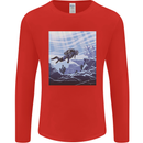 A Deep Sea Scuba Diver Diving Mens Long Sleeve T-Shirt Red