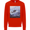 A Deep Sea Scuba Diver Diving Mens Sweatshirt Jumper Bright Red