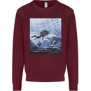 A Deep Sea Scuba Diver Diving Mens Sweatshirt Jumper Maroon