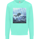 A Deep Sea Scuba Diver Diving Mens Sweatshirt Jumper Peppermint