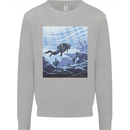 A Deep Sea Scuba Diver Diving Mens Sweatshirt Jumper Sports Grey