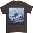 A Deep Sea Scuba Diver Diving Mens T-Shirt 100% Cotton Dark Chocolate