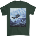 A Deep Sea Scuba Diver Diving Mens T-Shirt 100% Cotton Forest Green