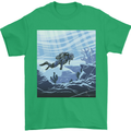 A Deep Sea Scuba Diver Diving Mens T-Shirt 100% Cotton Irish Green