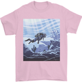 A Deep Sea Scuba Diver Diving Mens T-Shirt 100% Cotton Light Pink