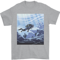 A Deep Sea Scuba Diver Diving Mens T-Shirt 100% Cotton Sports Grey