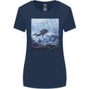 A Deep Sea Scuba Diver Diving Womens Wider Cut T-Shirt Navy Blue