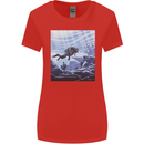 A Deep Sea Scuba Diver Diving Womens Wider Cut T-Shirt Red