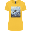 A Deep Sea Scuba Diver Diving Womens Wider Cut T-Shirt Yellow