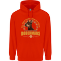 A Dobermans Dog Childrens Kids Hoodie Bright Red