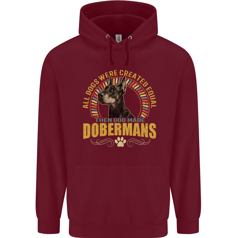 A Dobermans Dog Childrens Kids Hoodie Maroon