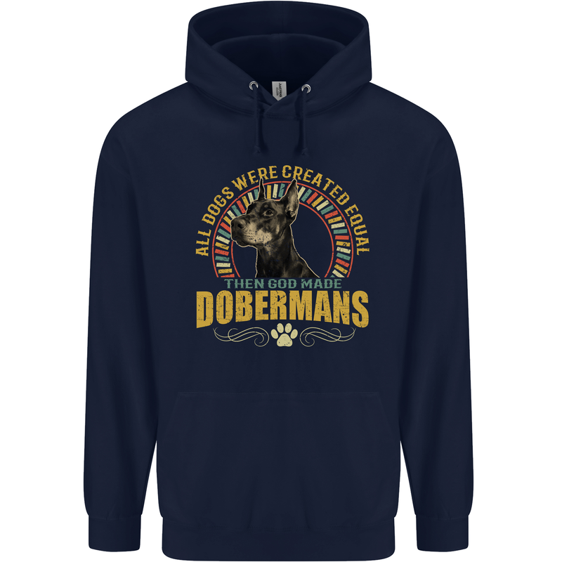 A Dobermans Dog Childrens Kids Hoodie Navy Blue
