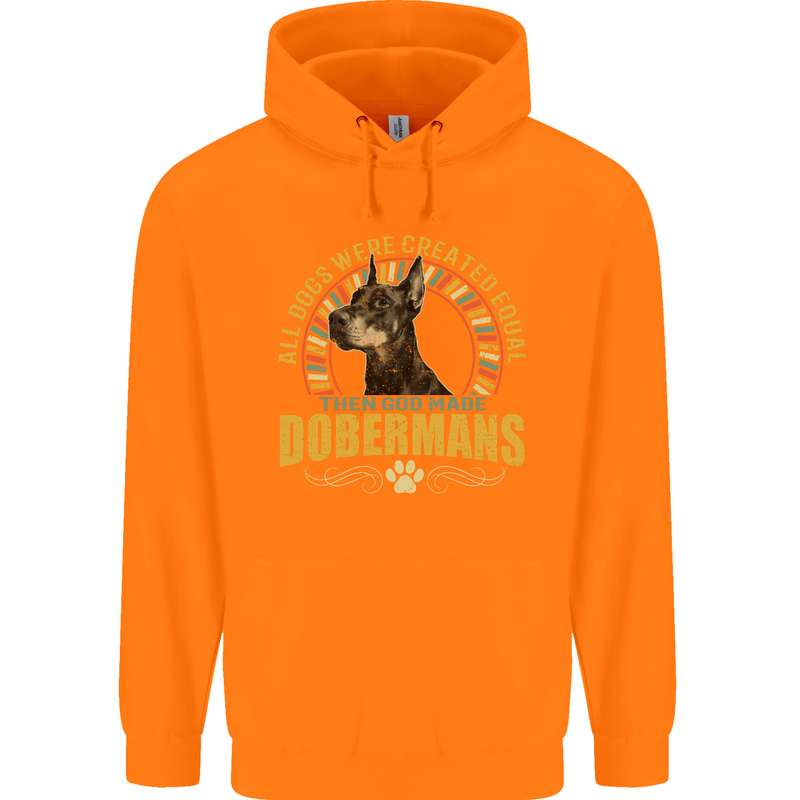 A Dobermans Dog Childrens Kids Hoodie Orange