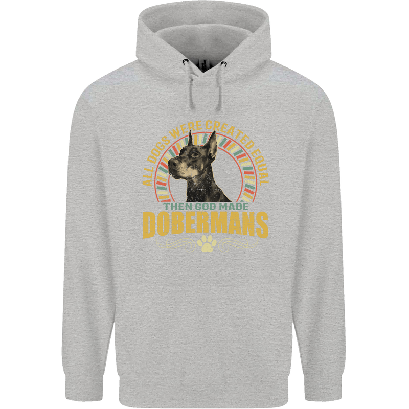 A Dobermans Dog Childrens Kids Hoodie Sports Grey
