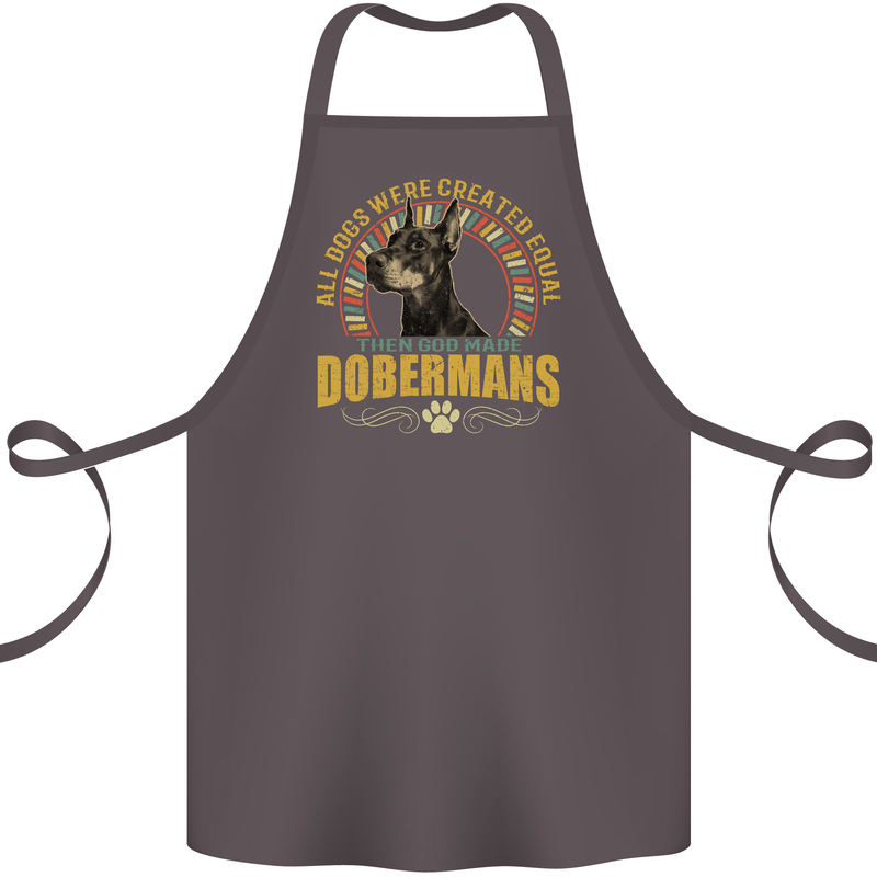 A Dobermans Dog Cotton Apron 100% Organic Dark Grey