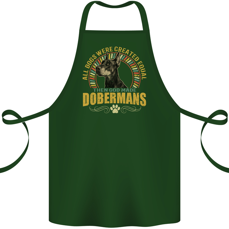 A Dobermans Dog Cotton Apron 100% Organic Forest Green