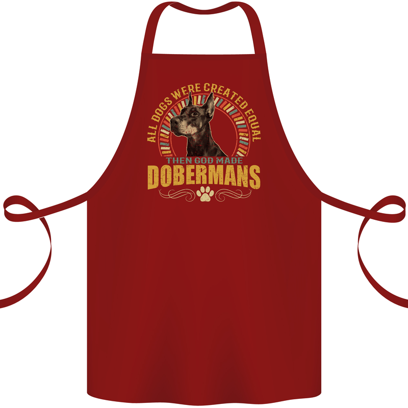 A Dobermans Dog Cotton Apron 100% Organic Maroon