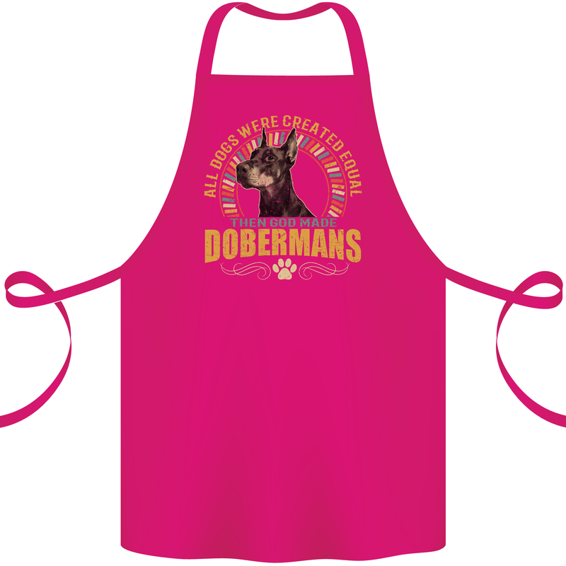 A Dobermans Dog Cotton Apron 100% Organic Pink