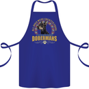 A Dobermans Dog Cotton Apron 100% Organic Royal Blue