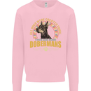 A Dobermans Dog Kids Sweatshirt Jumper Light Pink