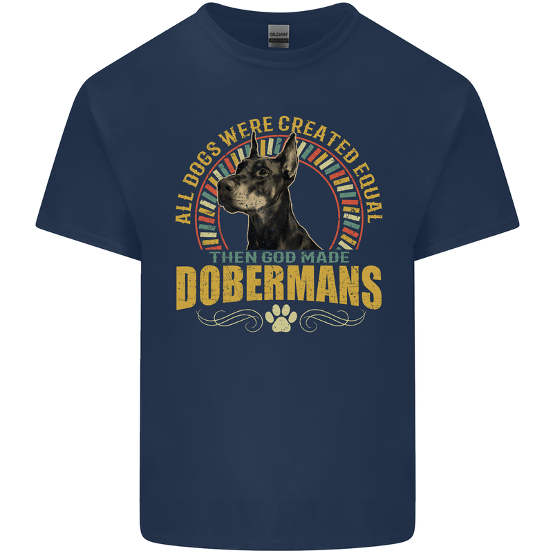 A Dobermans Dog Kids T-Shirt Childrens Navy Blue