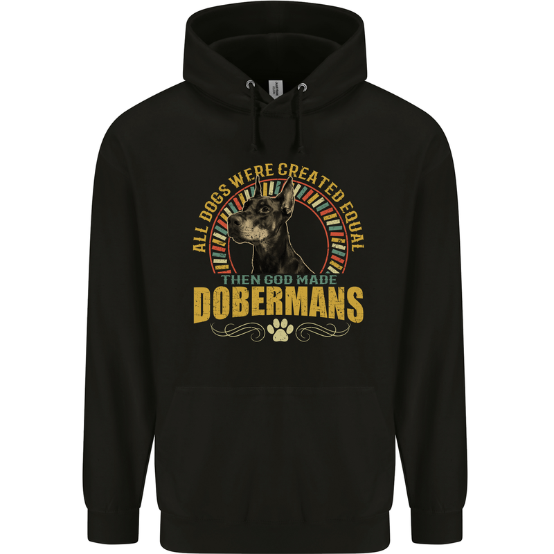 A Dobermans Dog Mens 80% Cotton Hoodie Black