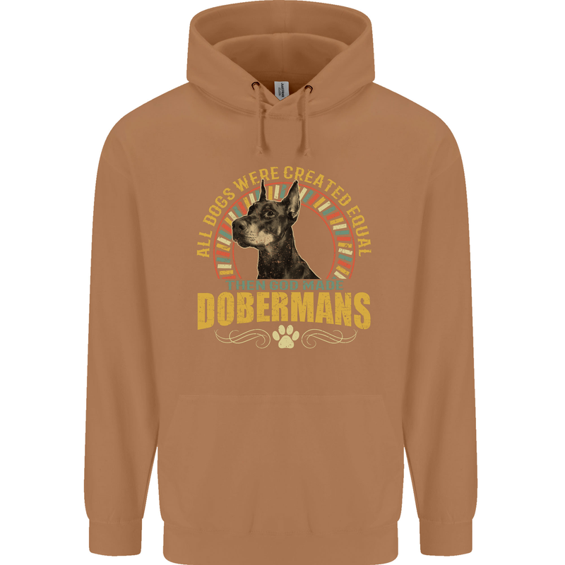 A Dobermans Dog Mens 80% Cotton Hoodie Caramel Latte