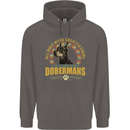 A Dobermans Dog Mens 80% Cotton Hoodie Charcoal