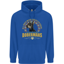 A Dobermans Dog Mens 80% Cotton Hoodie Royal Blue