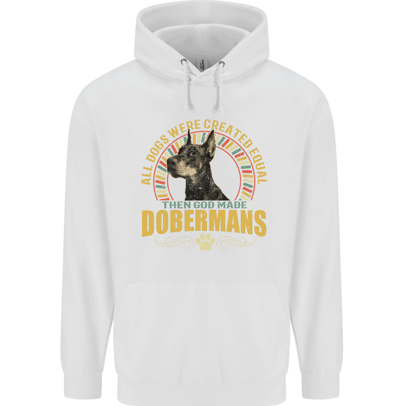 A Dobermans Dog Mens 80% Cotton Hoodie White