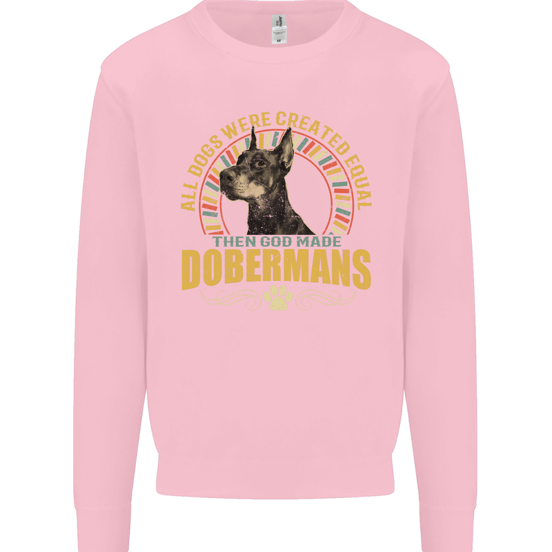 A Dobermans Dog Mens Sweatshirt Jumper Light Pink
