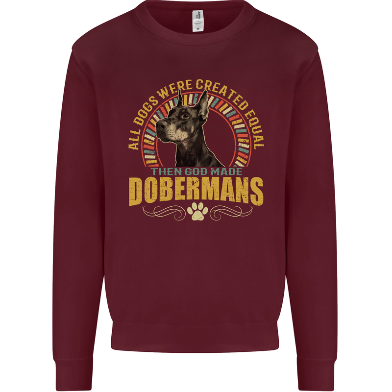 A Dobermans Dog Mens Sweatshirt Jumper Maroon