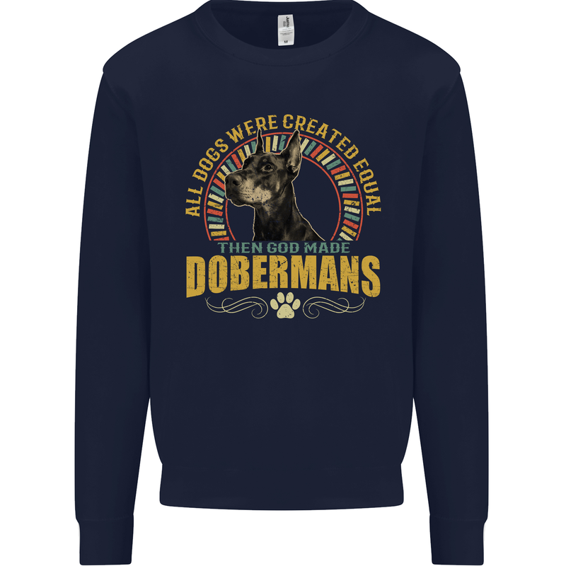 A Dobermans Dog Mens Sweatshirt Jumper Navy Blue