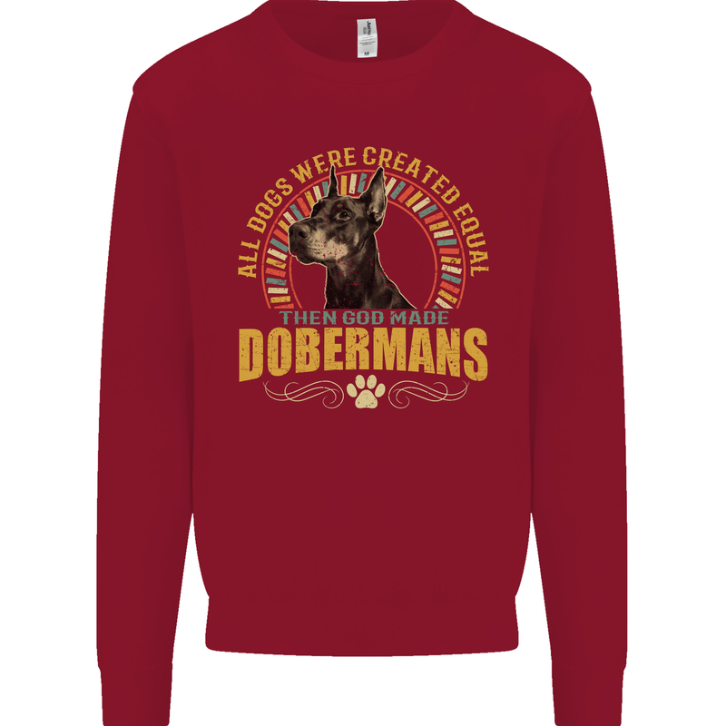 A Dobermans Dog Mens Sweatshirt Jumper Red