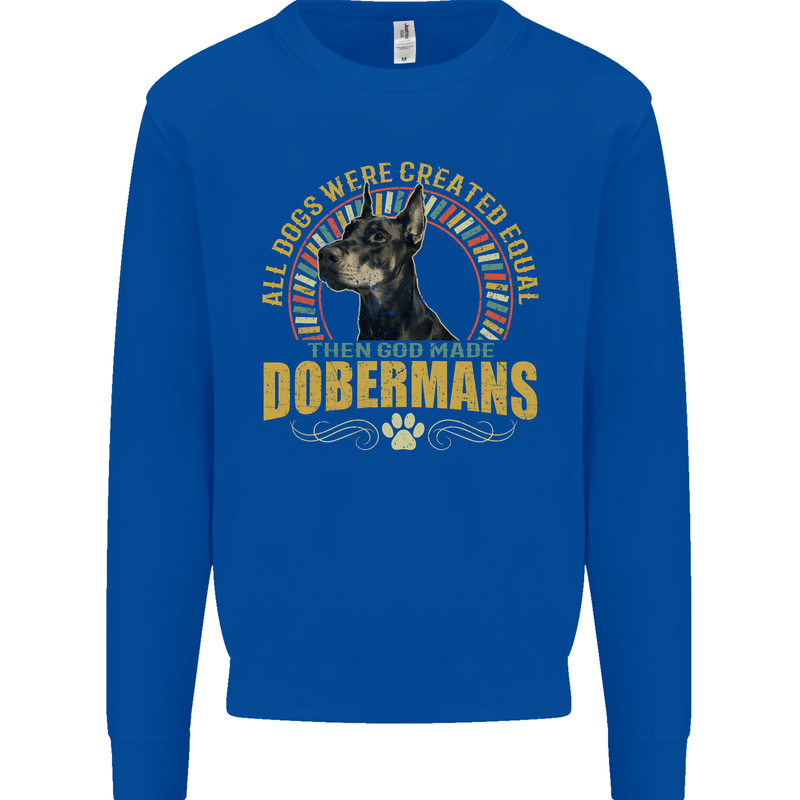 A Dobermans Dog Mens Sweatshirt Jumper Royal Blue