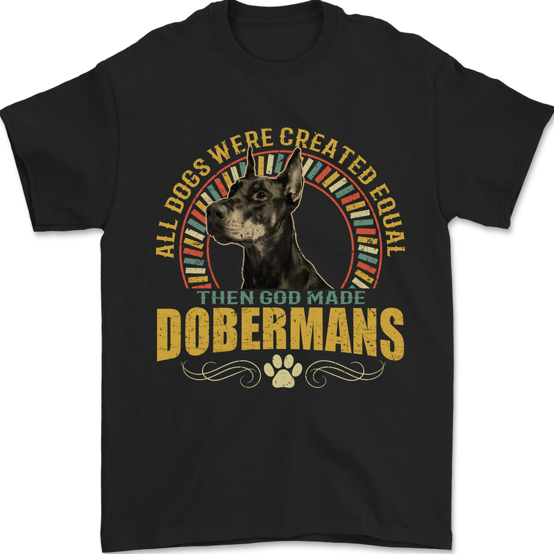 A Dobermans Dog Mens T-Shirt 100% Cotton Black