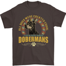 A Dobermans Dog Mens T-Shirt 100% Cotton Dark Chocolate