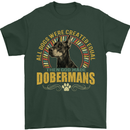 A Dobermans Dog Mens T-Shirt 100% Cotton Forest Green
