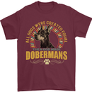 A Dobermans Dog Mens T-Shirt 100% Cotton Maroon