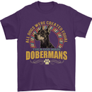 A Dobermans Dog Mens T-Shirt 100% Cotton Purple