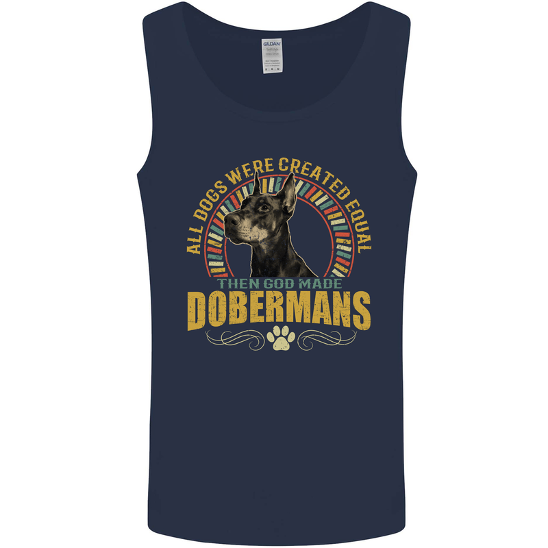 A Dobermans Dog Mens Vest Tank Top Navy Blue