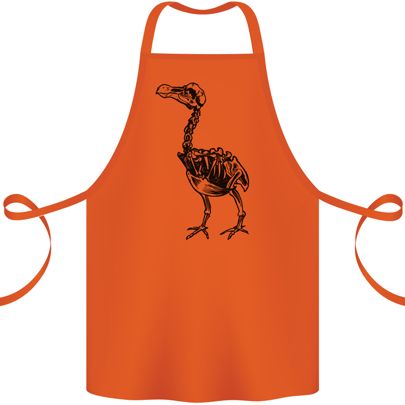 A Dodo Skeleton Cotton Apron 100% Organic Orange