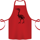 A Dodo Skeleton Cotton Apron 100% Organic Red