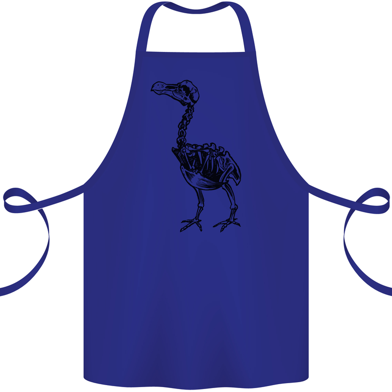 A Dodo Skeleton Cotton Apron 100% Organic Royal Blue