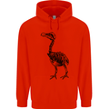 A Dodo Skeleton Mens 80% Cotton Hoodie Bright Red