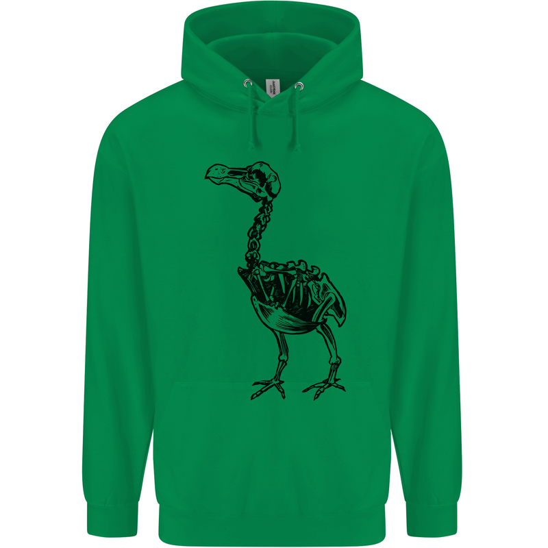 A Dodo Skeleton Mens 80% Cotton Hoodie Irish Green