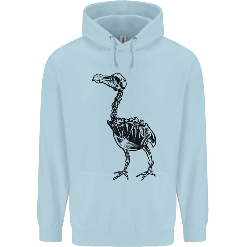 A Dodo Skeleton Mens 80% Cotton Hoodie Light Blue