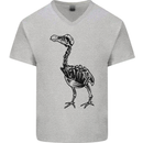 A Dodo Skeleton Mens V-Neck Cotton T-Shirt Sports Grey